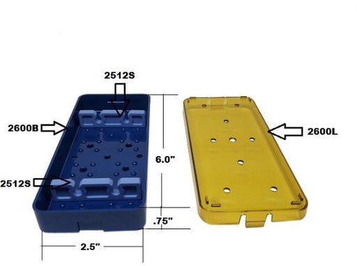 PST Knife Sterilization Tray 2.5''W x 6''L x 0.75''H (1-3 Slot Option)