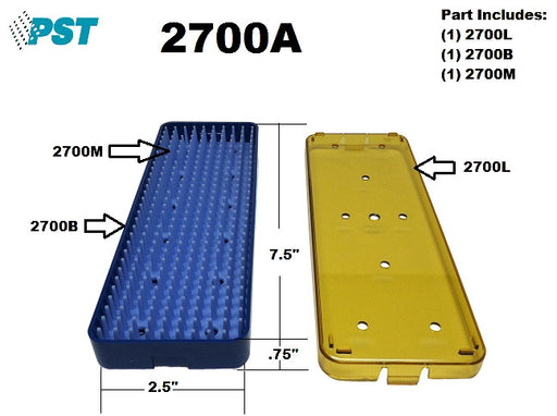 PST Instrument Sterilization Tray 2.5'' W x 7.5'' L x 0.75'' H (2700A)