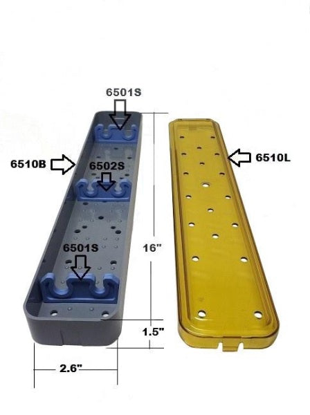 PST Scope Sterilization Tray 2.6''W x 16''L x 1.5''H (With Silicone Bars)