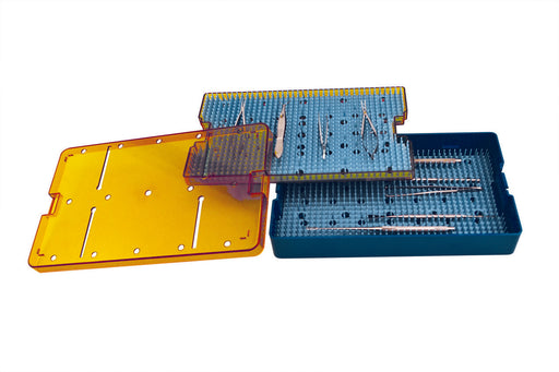 Plastic Sterilization Trays Size L 10'' x W 6'' x H 1.5'' Double Layer For Micro Surgical Instruments