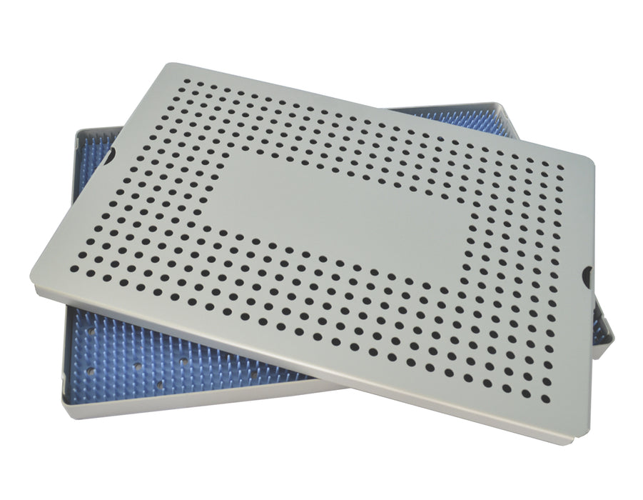 Aluminum Sterilization Tray Extra Large Single Layer 15'' L X 10'' W X 0.75'' H - CalTray A7000