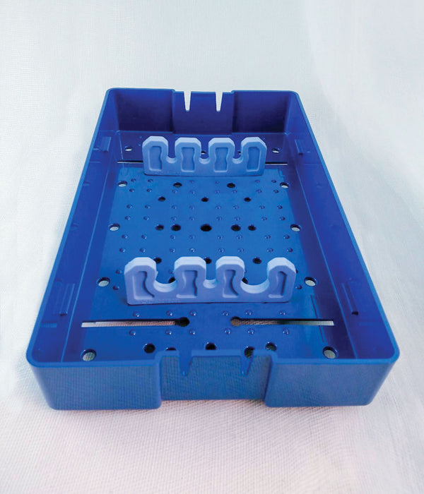 Plastic Sterilization Trays Size L 10'' x W 6'' x H 1.5''2 Bars with 3-slot Phaco Holder