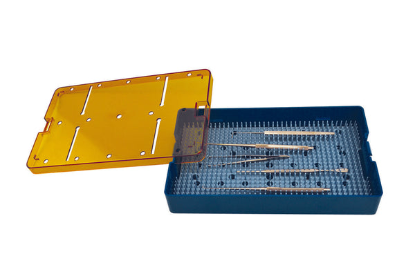 Plastic Sterilization Trays With Silicone Finger Mat & Lid