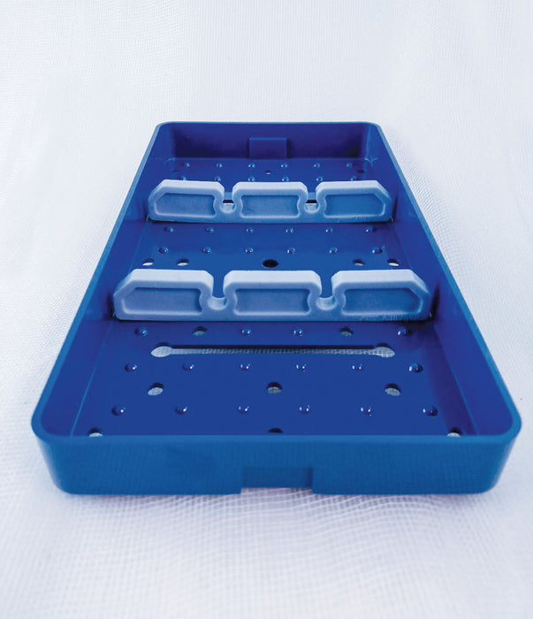 Plastic Sterilization Trays Size L 7.5'' x W 4'' x H 0.75'' 2 Bars with 2-slot Knife Holder