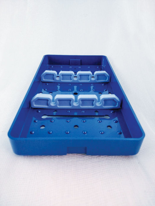 Plastic Sterilization Trays Size L 7.5'' x W 4'' x H 0.75'' 2 Bars with 3-slot Knife Holder