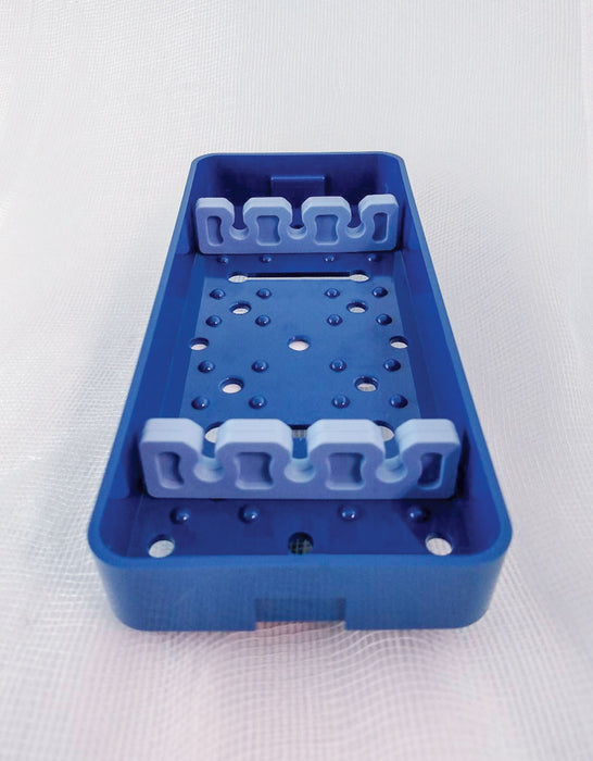Plastic Sterilization Trays Size L 6'' x W 2.5'' x H 0.75'' 2 Bars with 3-slot Knife Holder